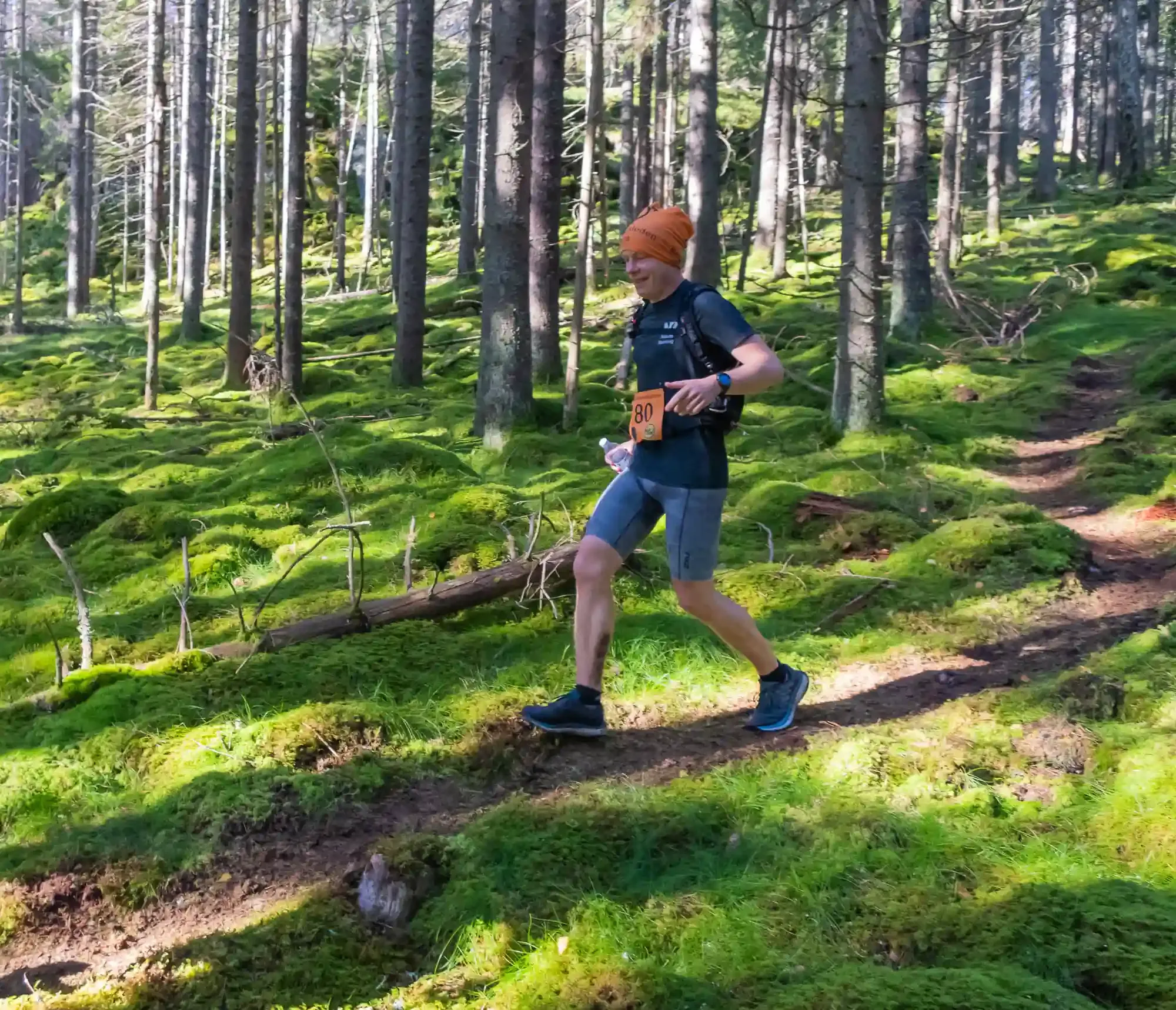 Löpare i Bergslagsledens skogar.