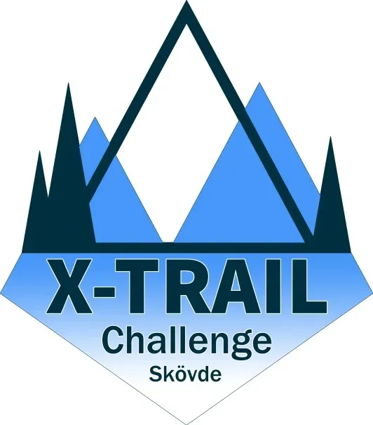 Billingen X-trail logotyp med blå och svarta berg.