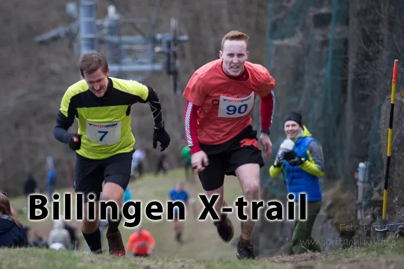 Två löpare i Billingen X-trail.