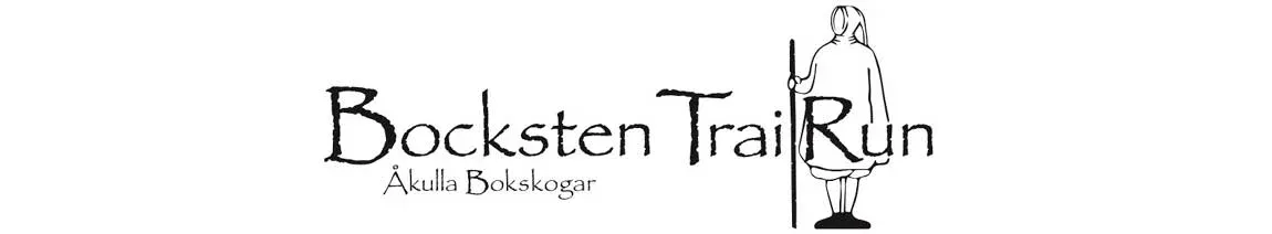 Bocksten TrailRun-logotypen med en figur som håller en stav.