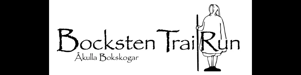 Bocksten TrailRun-logotypen med en vandrare med en käpp.