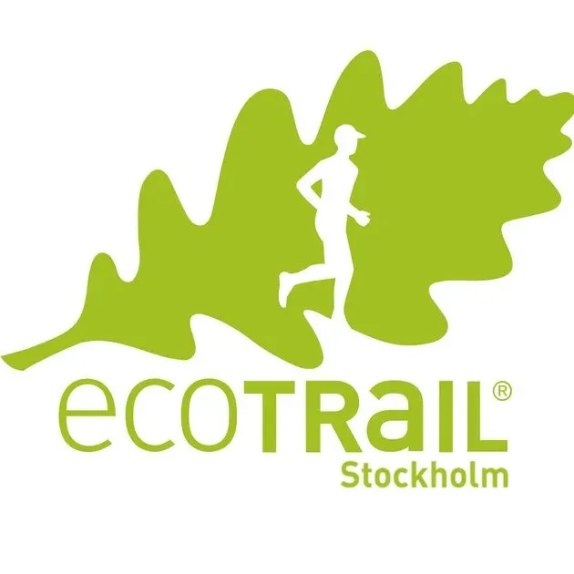 EcoTrail Stockholm-logga: löpare i löv.