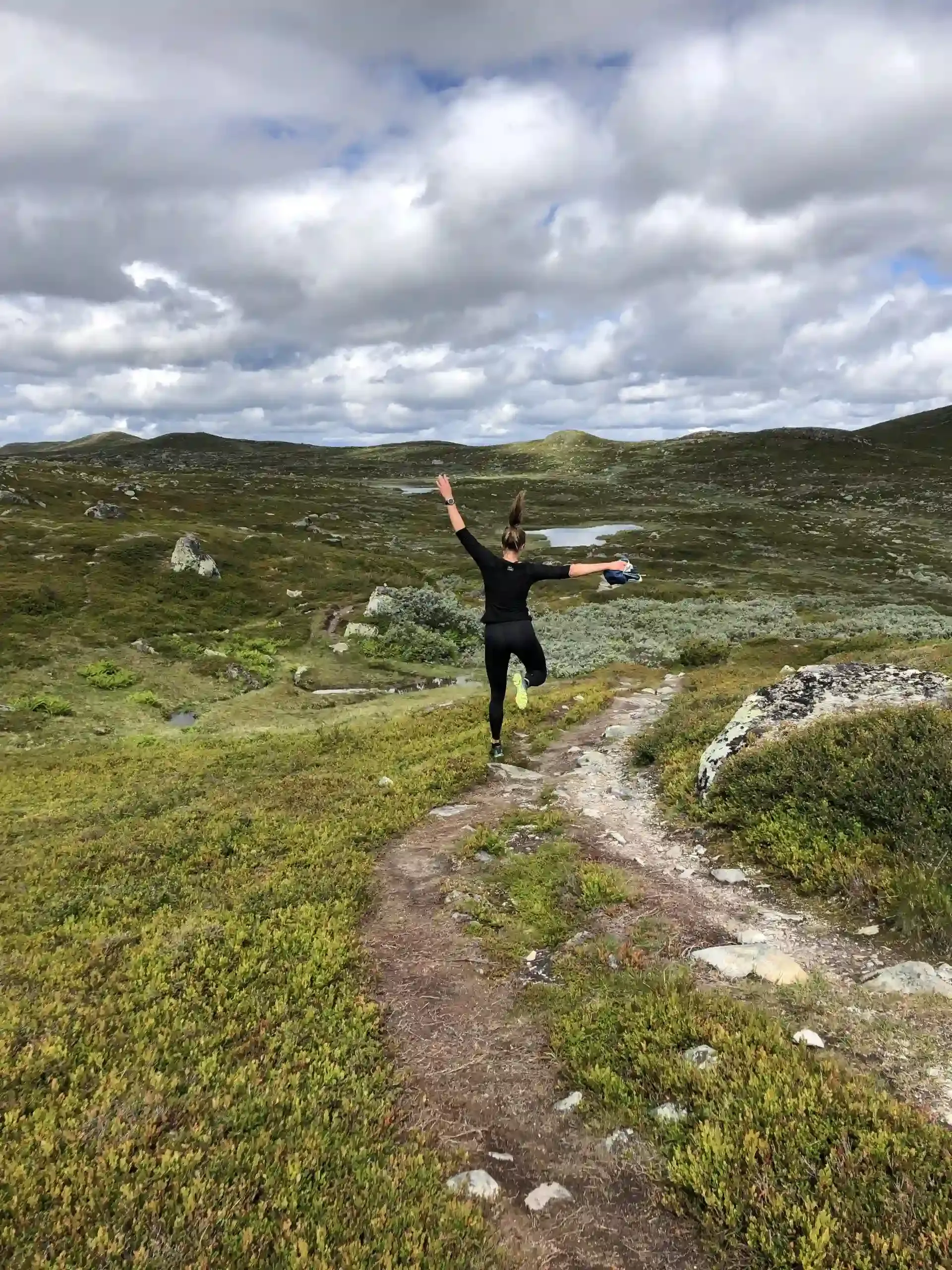 Löpare njuter av Hamra Trail Runs fantastiska fjällnatur.