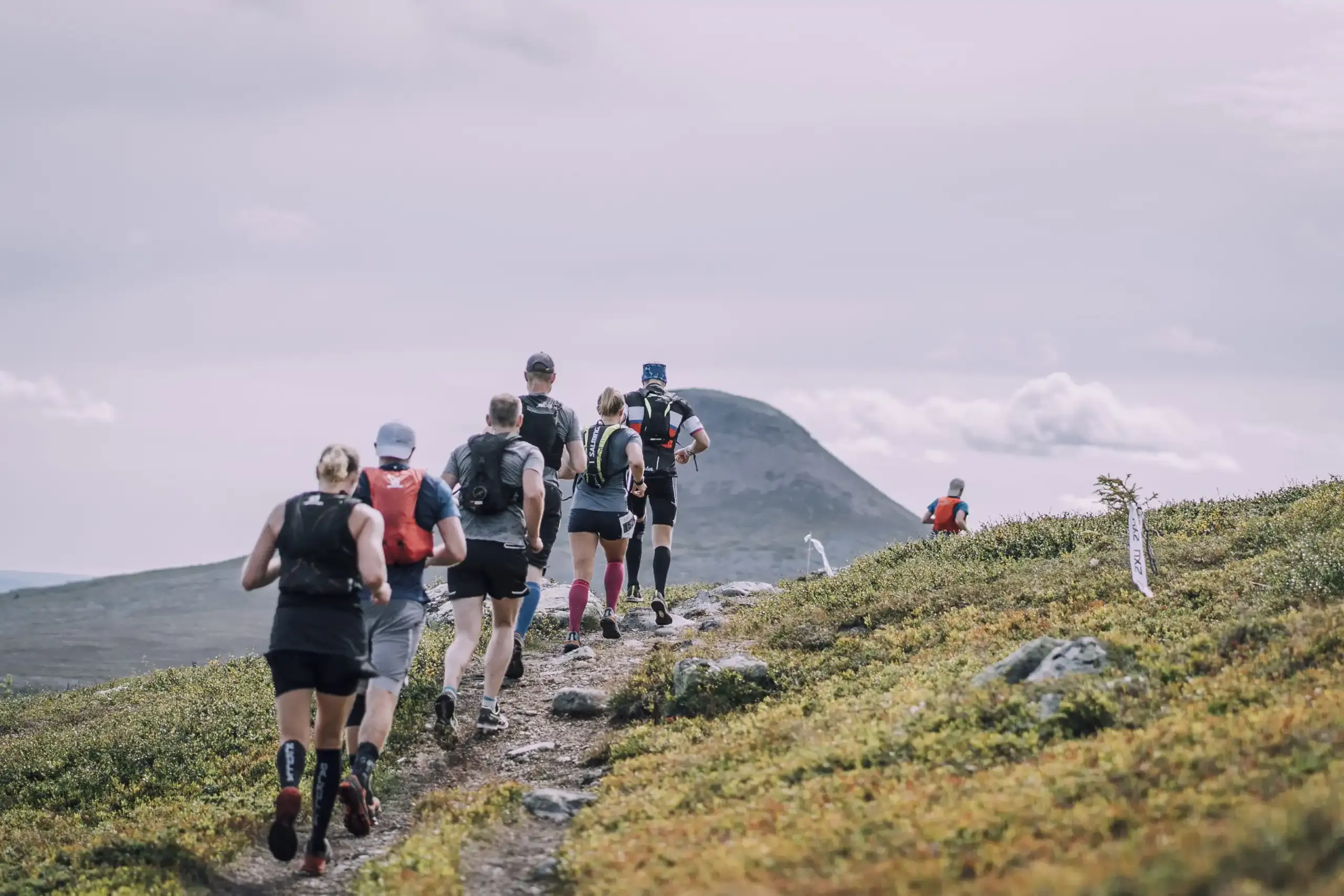 Löpare på en stig under Craft Idre Fjällmaraton.