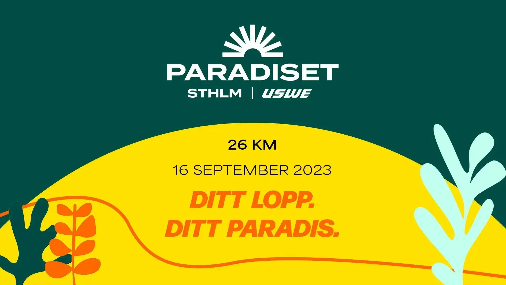 USWE Paradiset STHLM logotyp, datum och slogan.