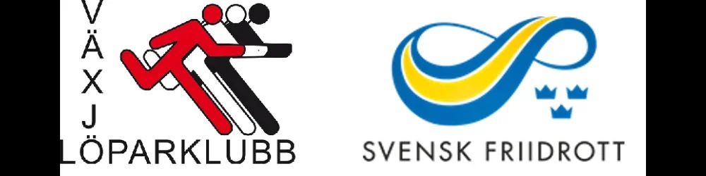 Växjö Löparklubb & Svenska Friidrottsförbundets logotyper.